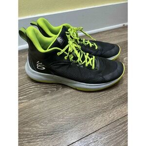 Under Armour Curry‎ Basketball Shoes Mens Size 12 Black Neon Green Athletic